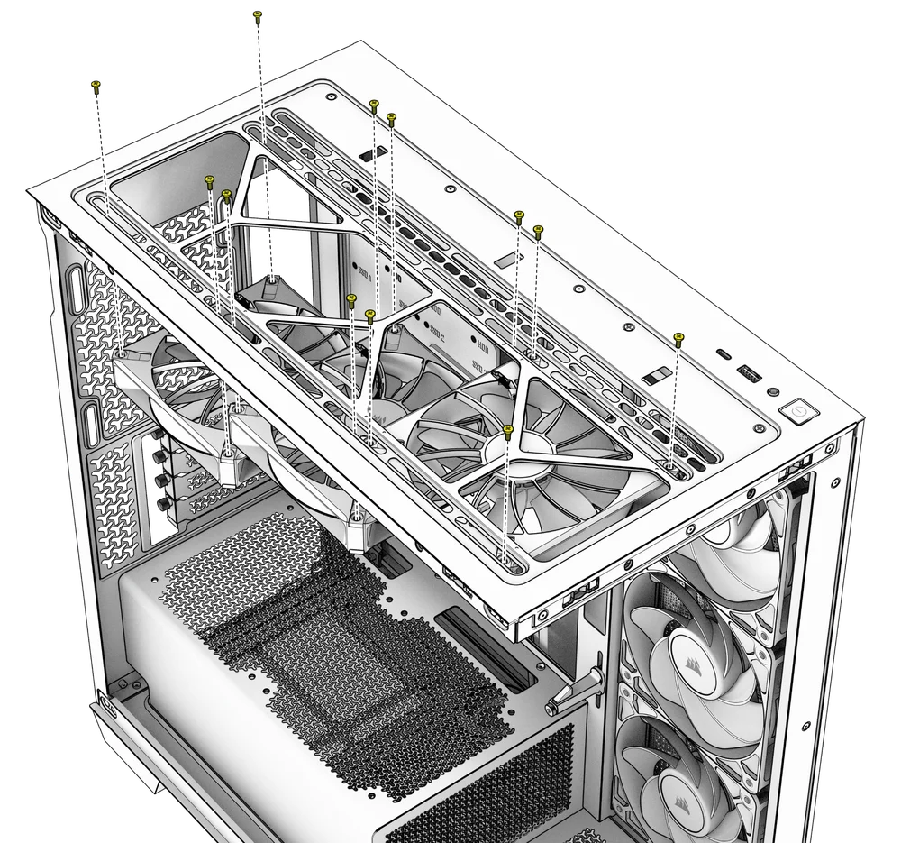 2800X Top Fans Installation - QSG Visual