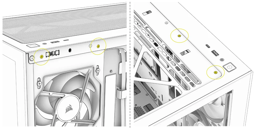 2800X Top Panel I/O Removal - QSG Visual