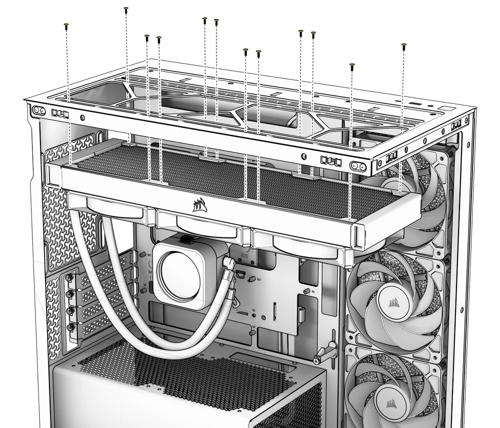 2800X Top Radiator Installation - QSG Visual