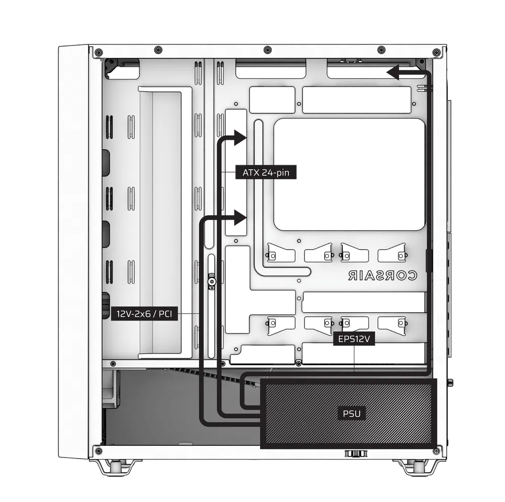 3200D Cable Management Illustration - QSG Visual