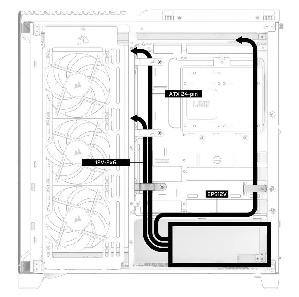 3200D Cable Management Illustration - QSG Visual