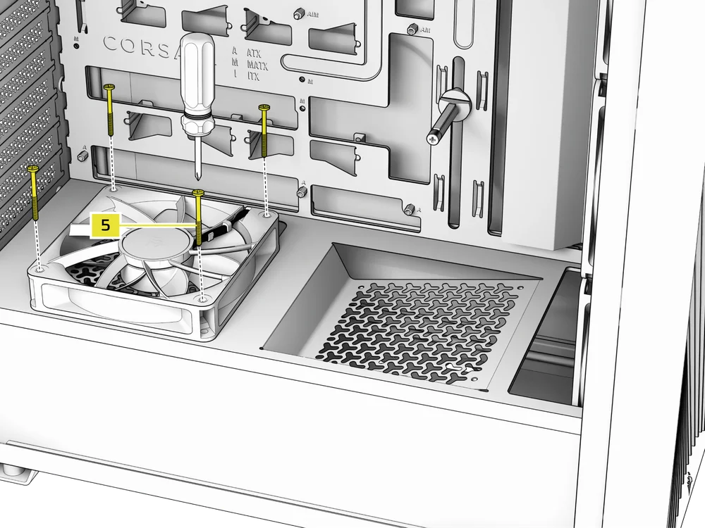 3200D - Installing Fans on the PSU Shorud - QSG Visual