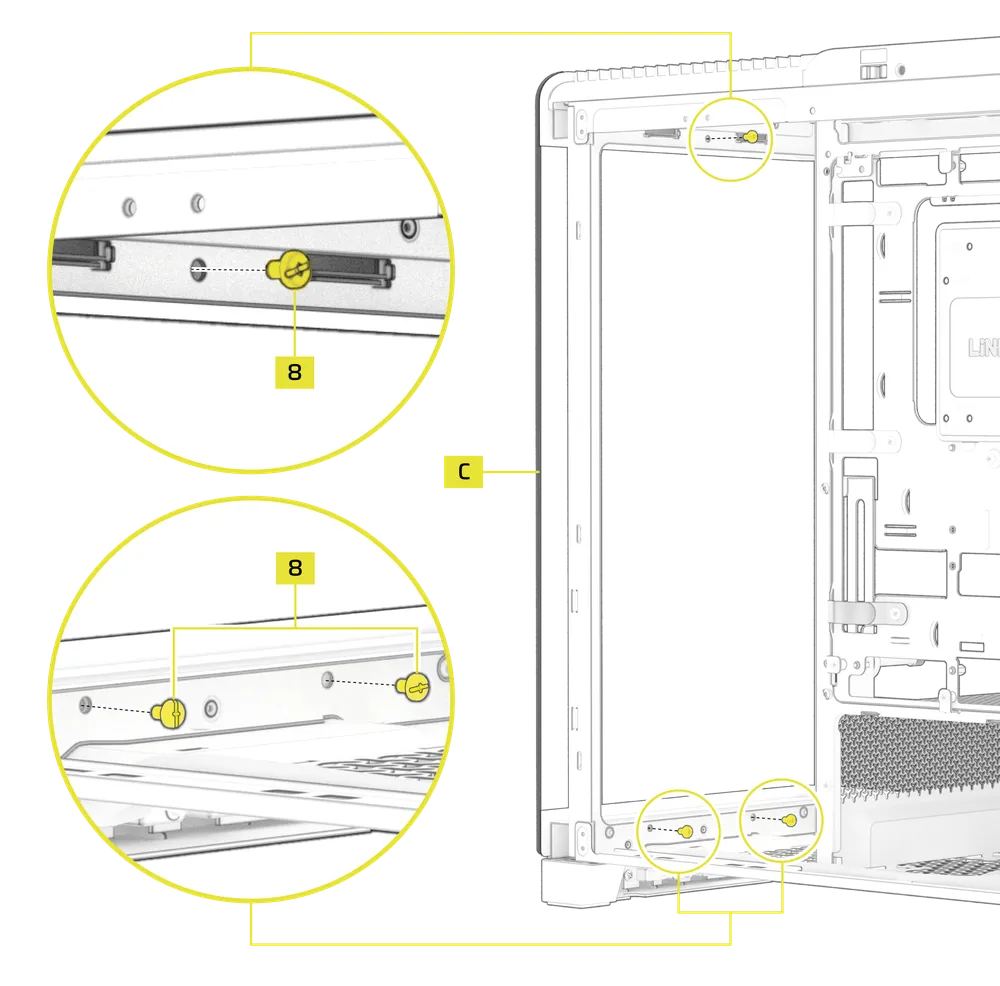 4500X glass panel securing QSG visual