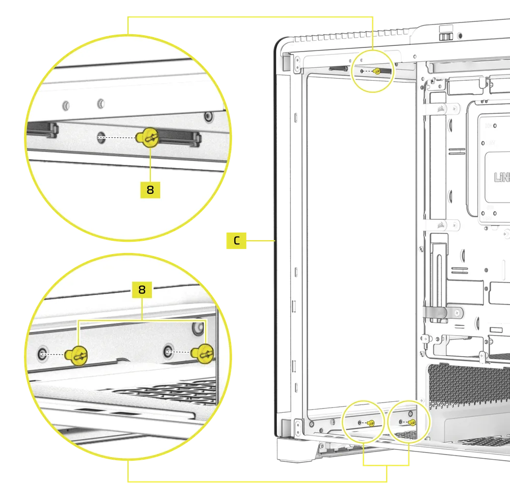 4500X glass panel securing QSG visual