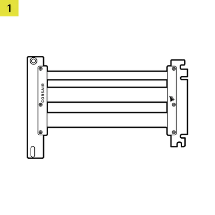 PCIe 5.0 x16 Riser Cable Lineart - QSG Visual