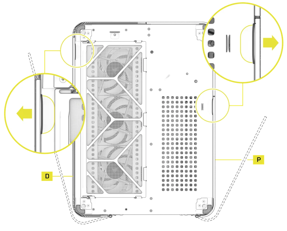 Bottom recesses for easier panel acces on the AIR 5400 case - QSG