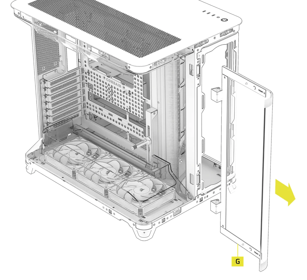 Front left door removal from AIR 5400 case - QSG