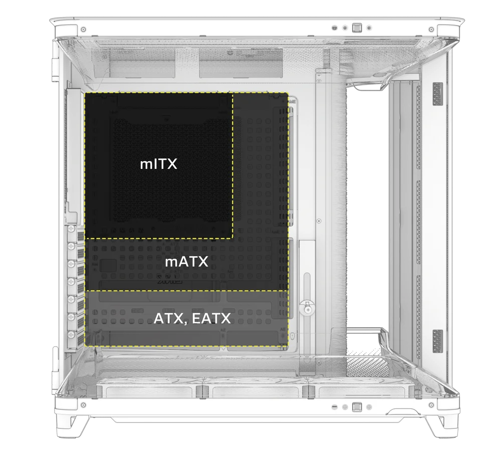 Motherboard dimenasions for AIR 5400 Case - QSG visual