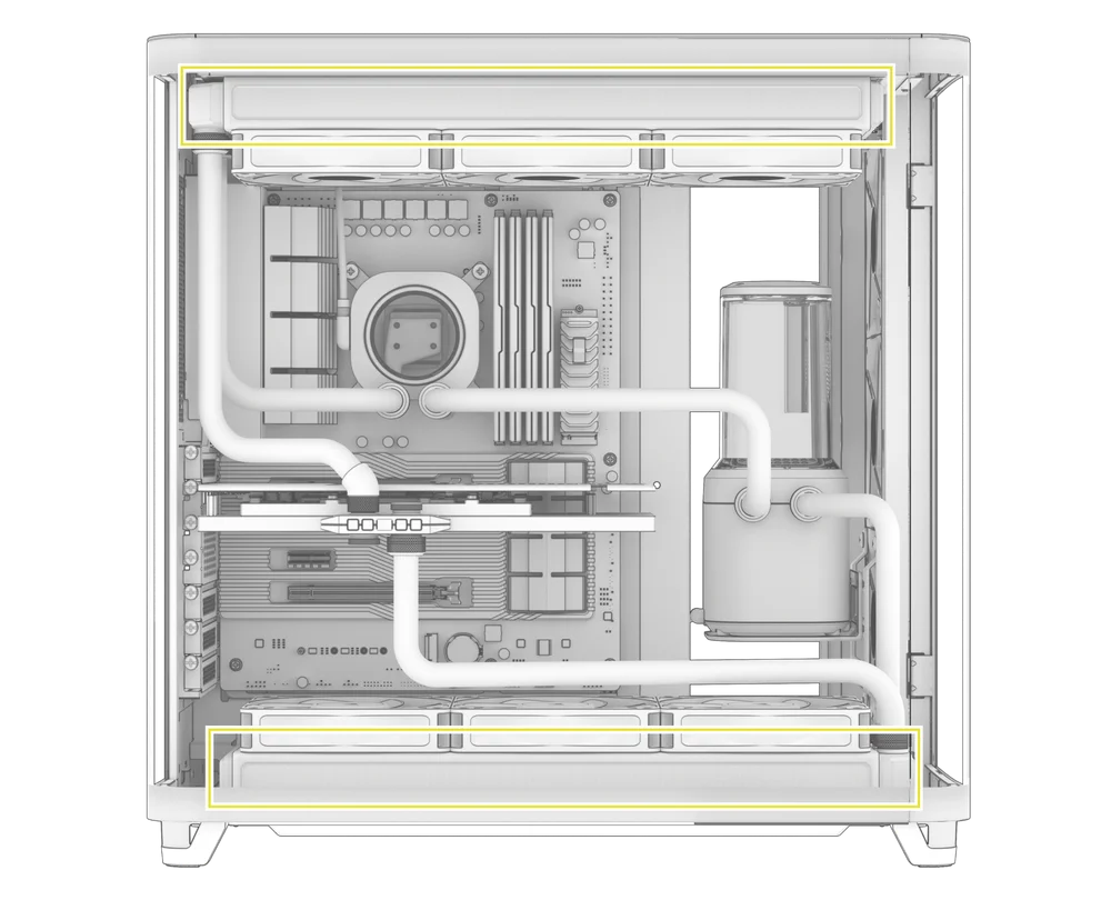 Radiator being installed on top and bottom of the AIR 5400 - QSG visual