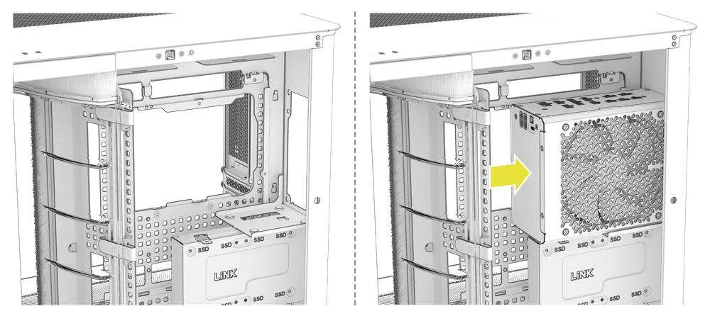 SHIFT PSU being installed into FRAME 4500X - QSG