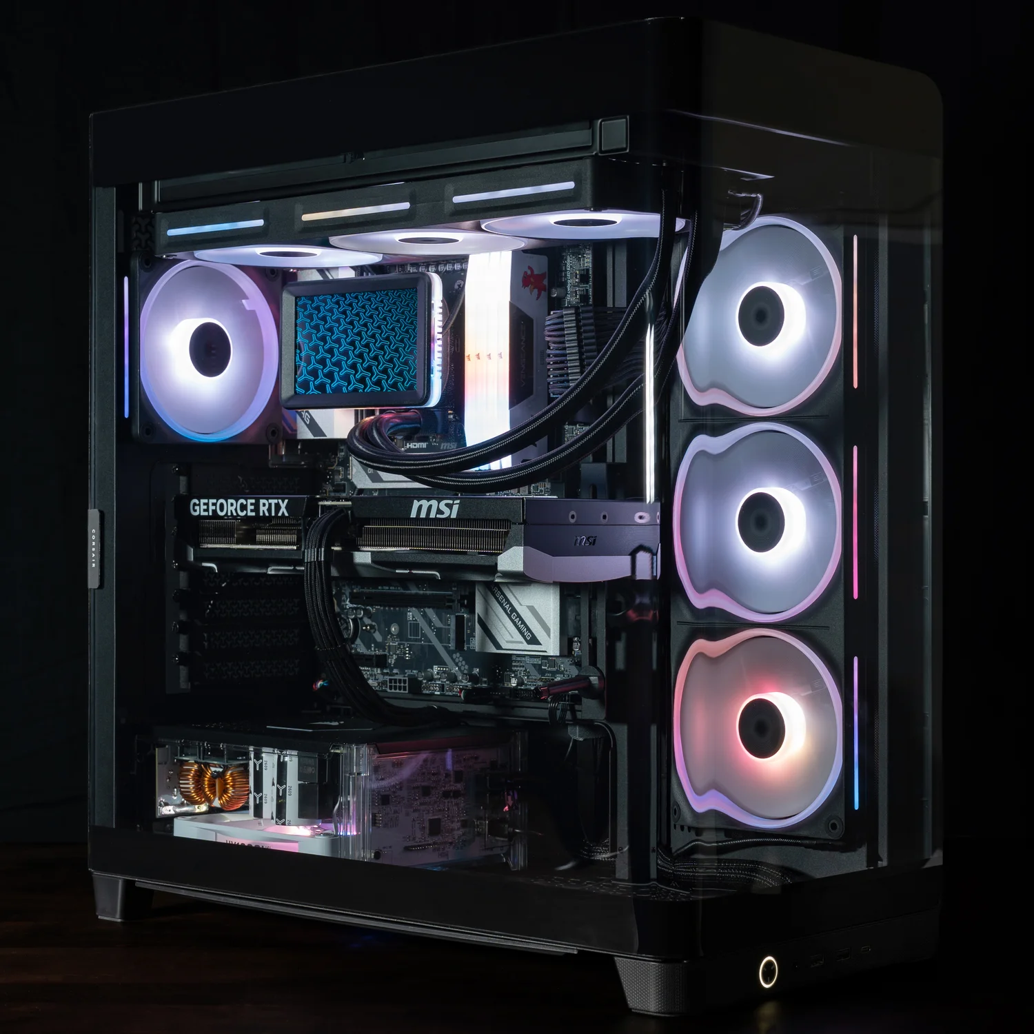 Black FRAME 4500X | HX1000i SHIFT CRYSTAL | PC Builds | CORSAIR