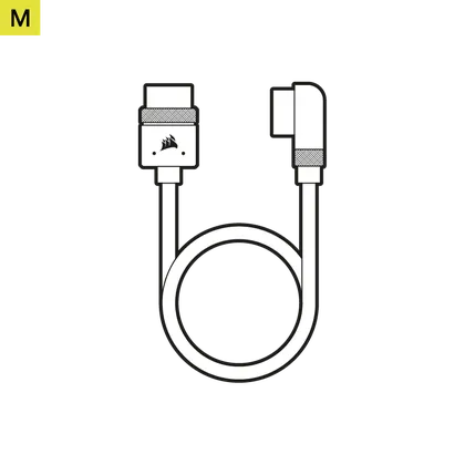 iCUE LINK 90° to Straight Connector Long Cable - QSG Lineart