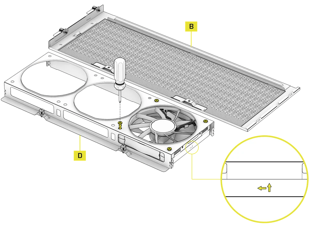 Frame 4000D Cold Air Intake Kit Fan Installation - QSG Illustration