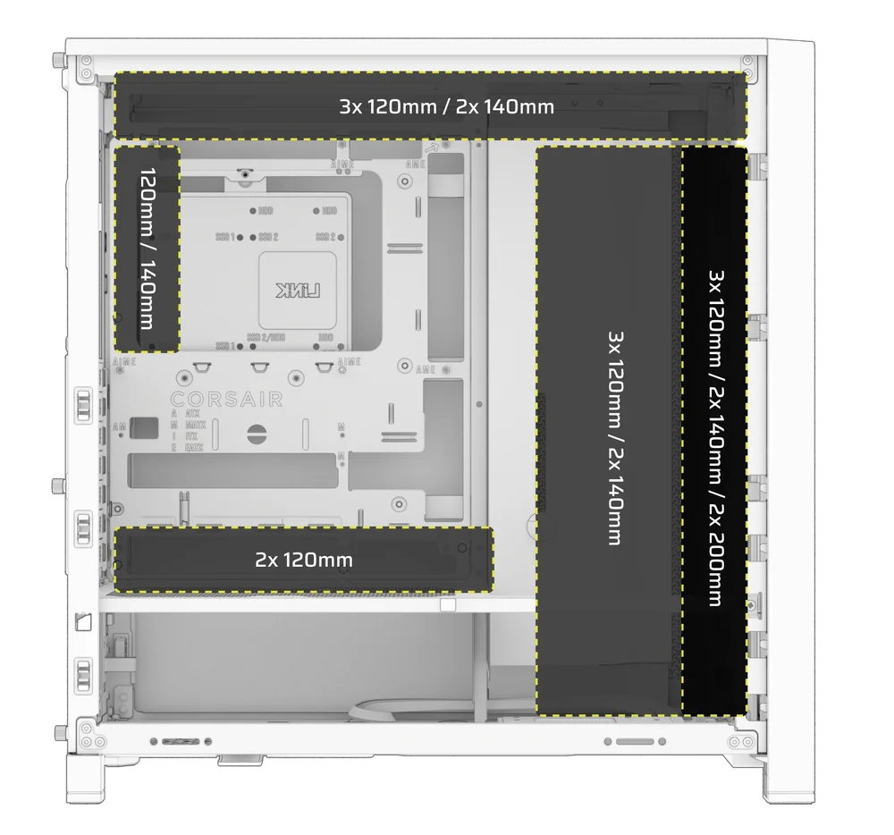 Fan locations on FRAME 4000D - QSG visual