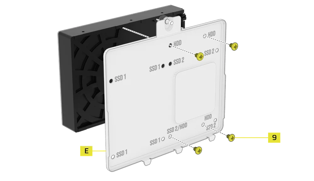 HDD being installed on FRAME 4000D - QSG Visual