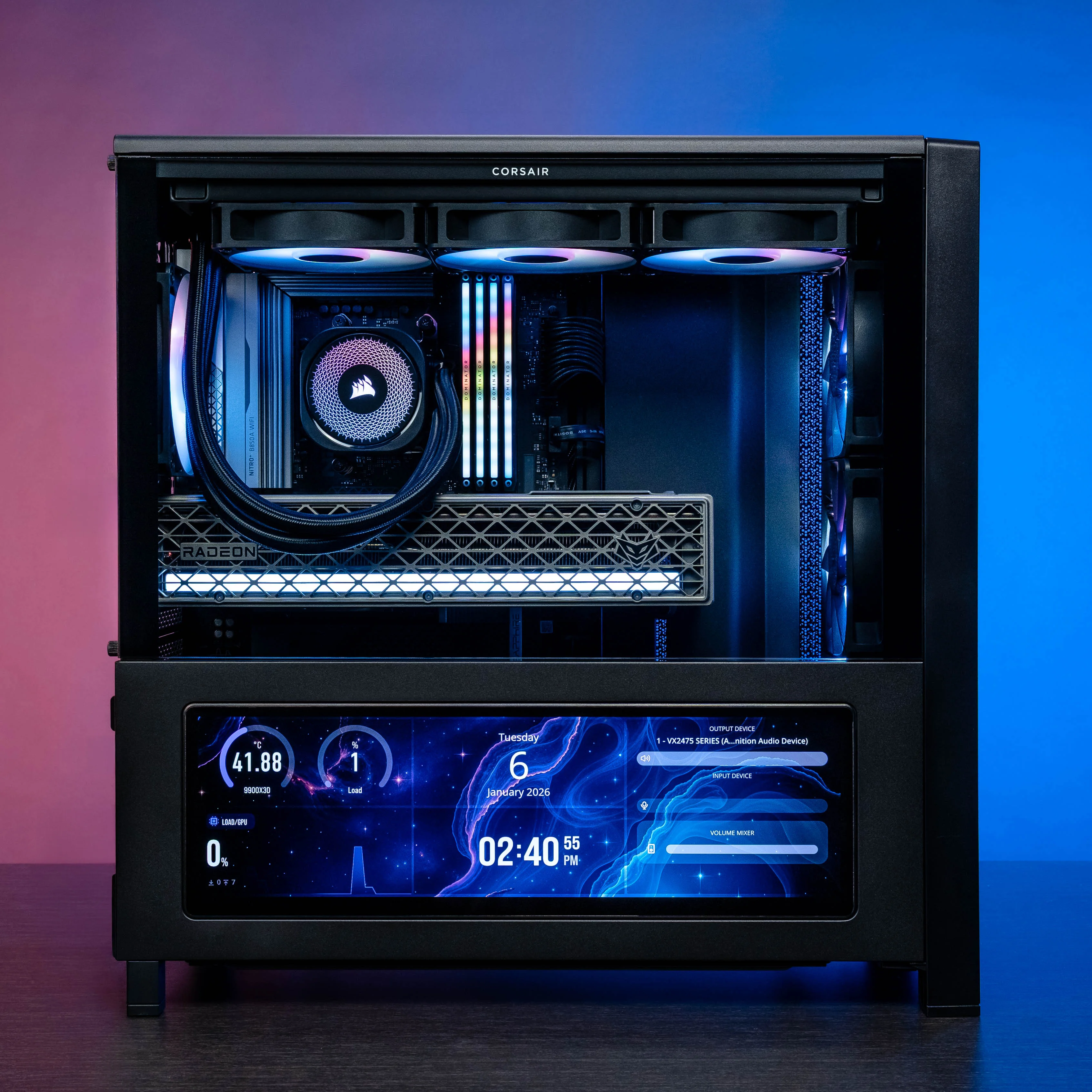CORSAIR FRAME 4000D Case PC Mid-Tower Modulare + 4 Ventole RS120 ARGB PWM (Pacchetto Nero) - Telaio ATX Con InfiniRail