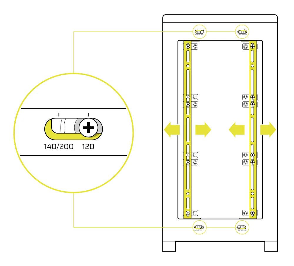 Front Infinirails settings - QSG