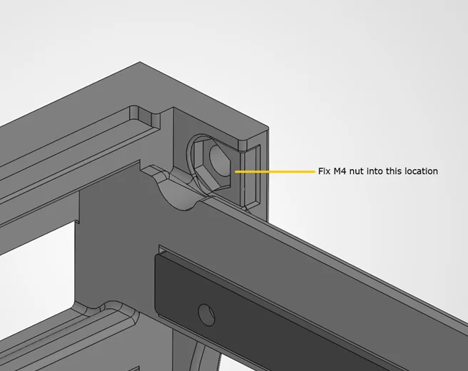 Though we do not install the fans at this point we will add four nuts in total per cage. These can be pressed into place two per side if they do come out or are loose then a small amount of super glue can be used. Avoid covering the threaded hole as this