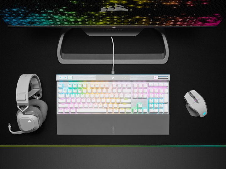 Keycap Mod Kit Corsair PBT Double Shot Pro / Teclas PBT De Doble Disparo Azul Elgato Fila Inferior Estandar Superficie Texturizada Amortiguadores De Junta Torica Ch 9911030 Na