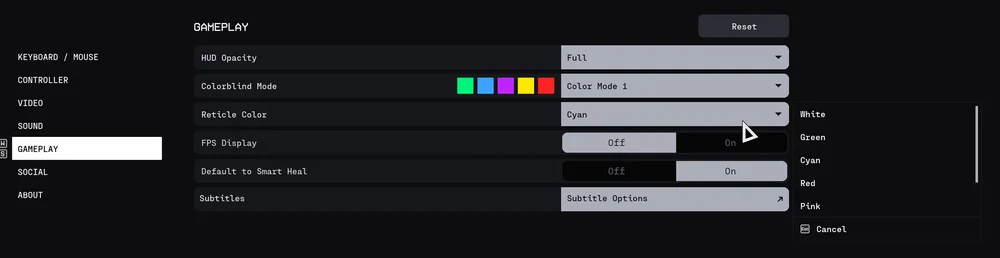 Marathon Crosshair Colors