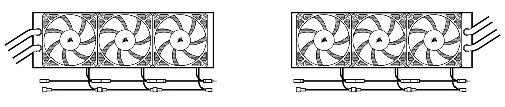 RS120 ARGB Fans Orientation on NAUTILUS 360 RS ARGB - QSG Lineart