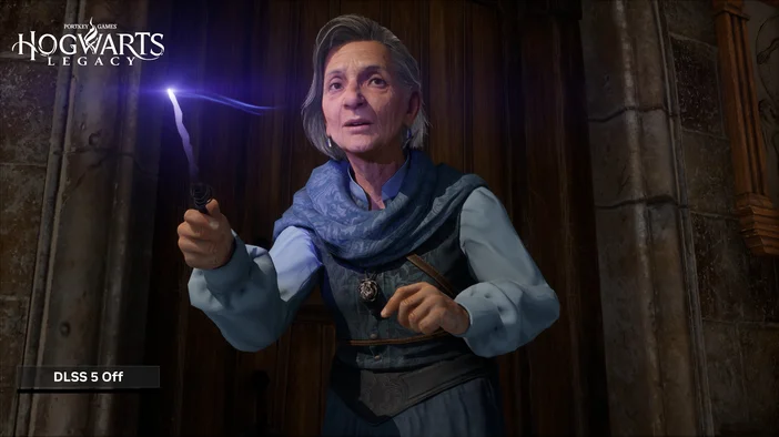 Nvidia dlss 5 example hogwarts legacy off