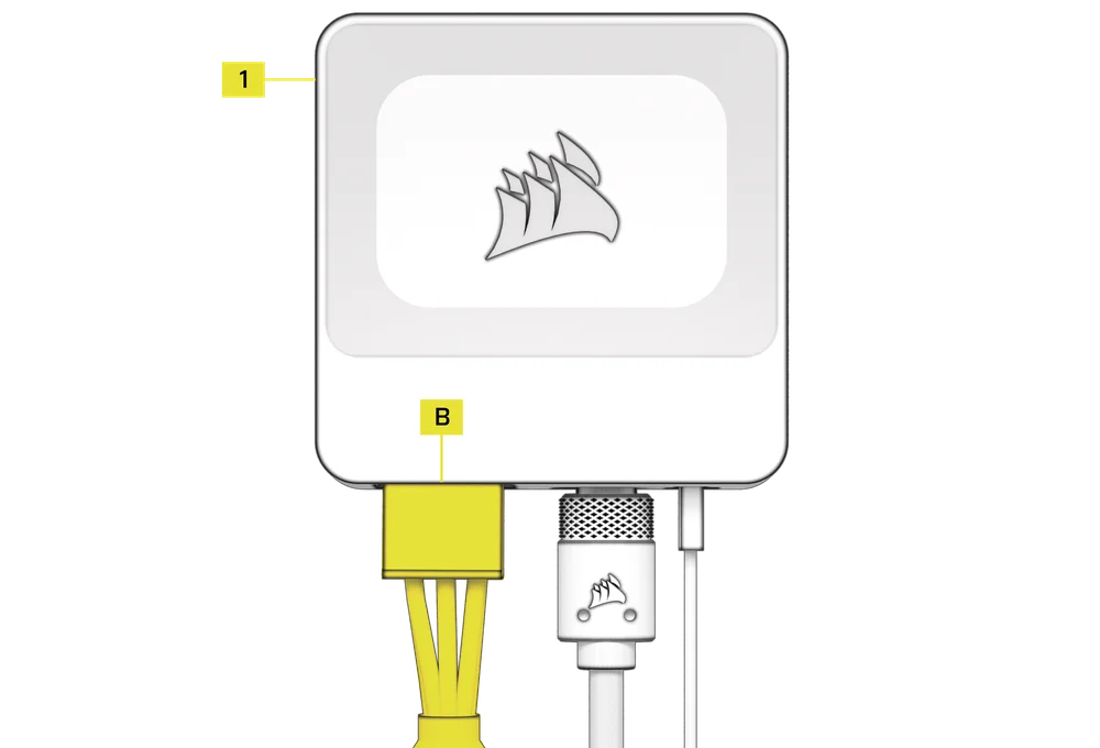 Power cable connection to System Hub - QSG