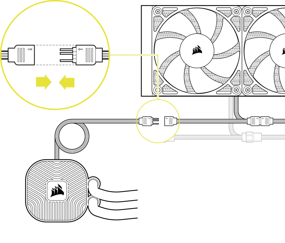 NAUTILUS ARGB Pump Connection to ARGB RS Fans - QSG Visual