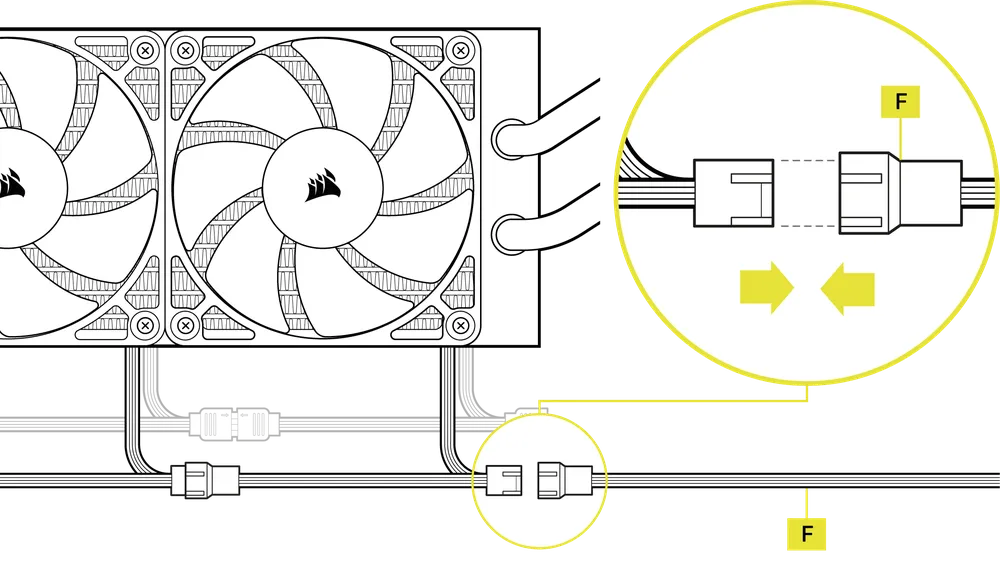 RS ARGB Fans PWM Extension Cable Connection - QSG Visual