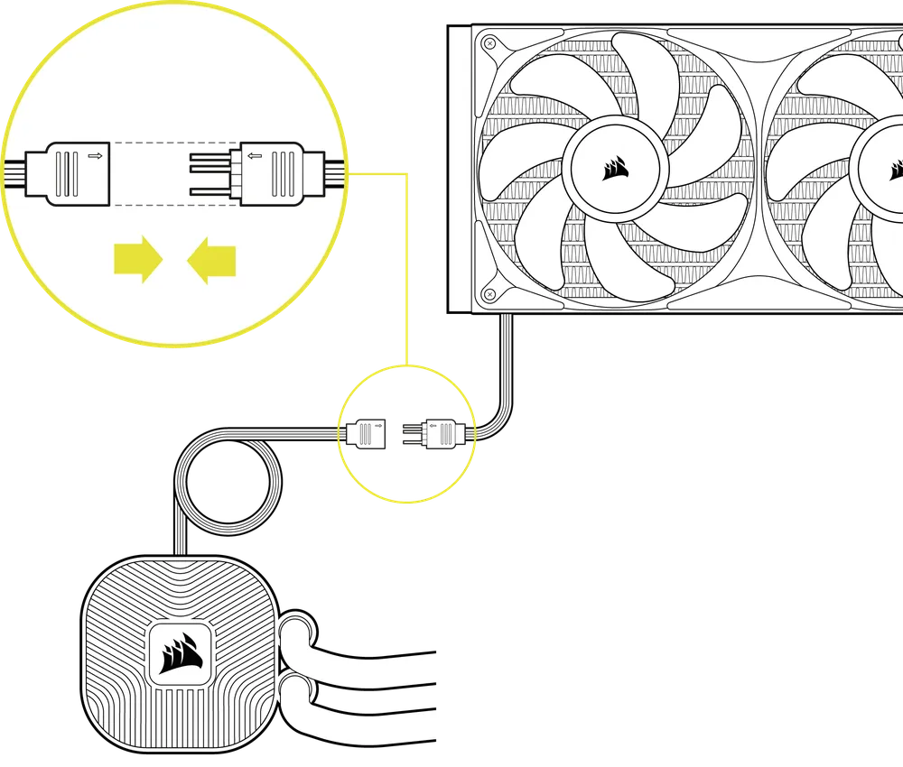 NAUTILUS II ARGB Pump Connection to ARGB RS II Fans - QSG Visual