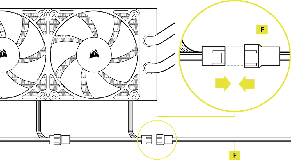 PWM extension cable connection to the RS fan - QSG Visual