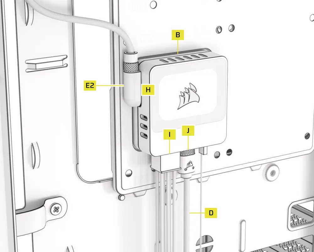 iCUE LINK System Hub Cable Connection - QSG Visual