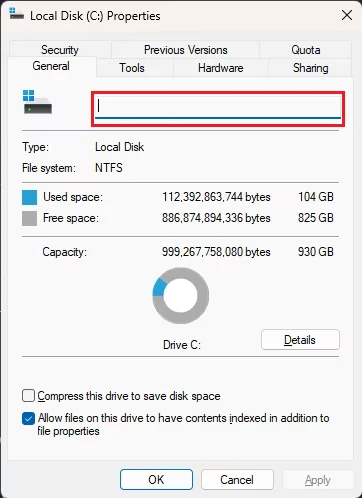 Rename drive within Windows