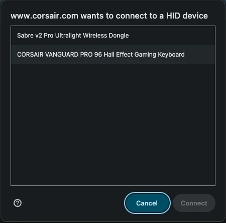 Web Hub connected devices