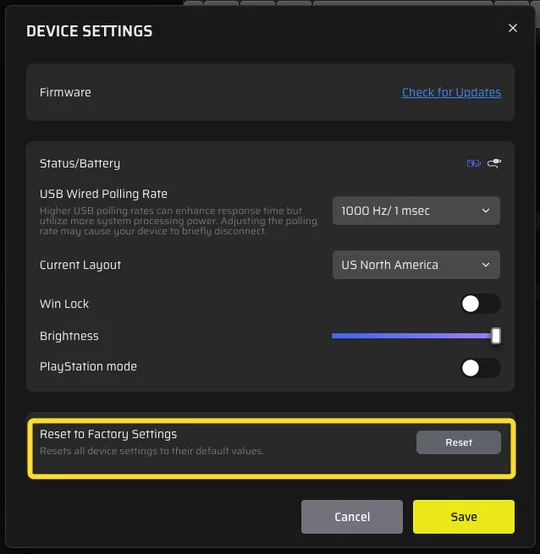 Web Hub Reset to Factory