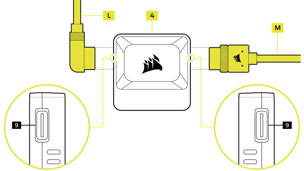 iCUE LINK System Hub Cable Connection - TITAN II - QSG Visual