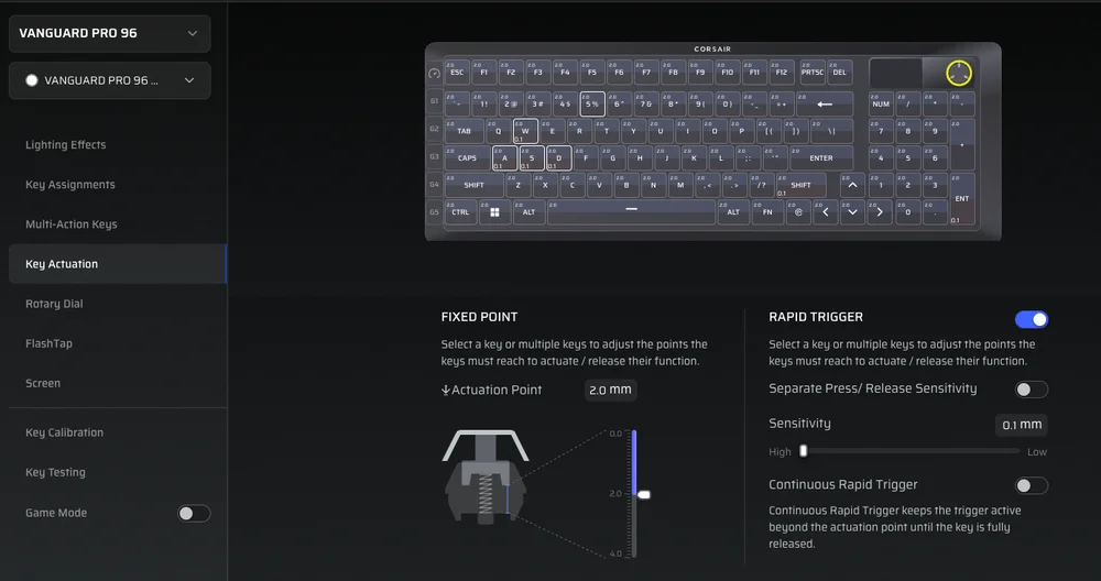 Web Hub Key Actuation