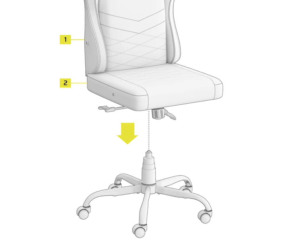 TC80 QSG visual - Attaching the Chair Base