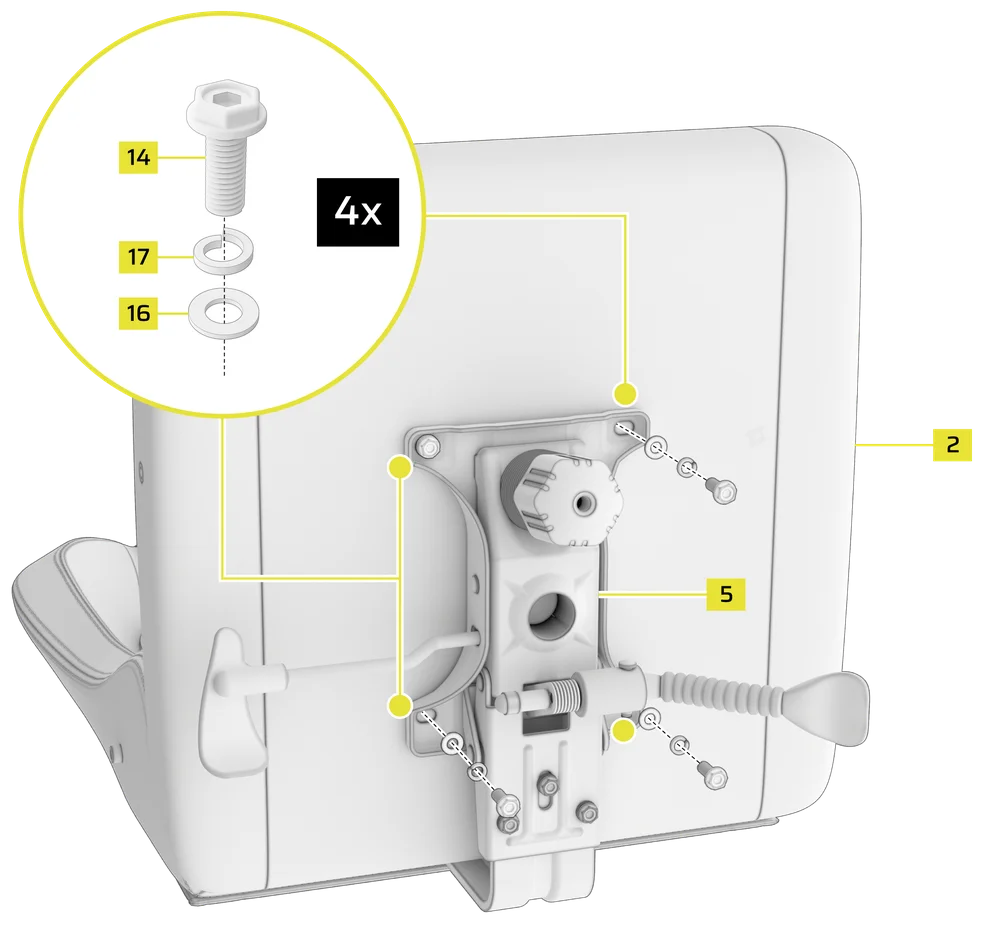 TC80 QSG Visual - Attaching the Seat