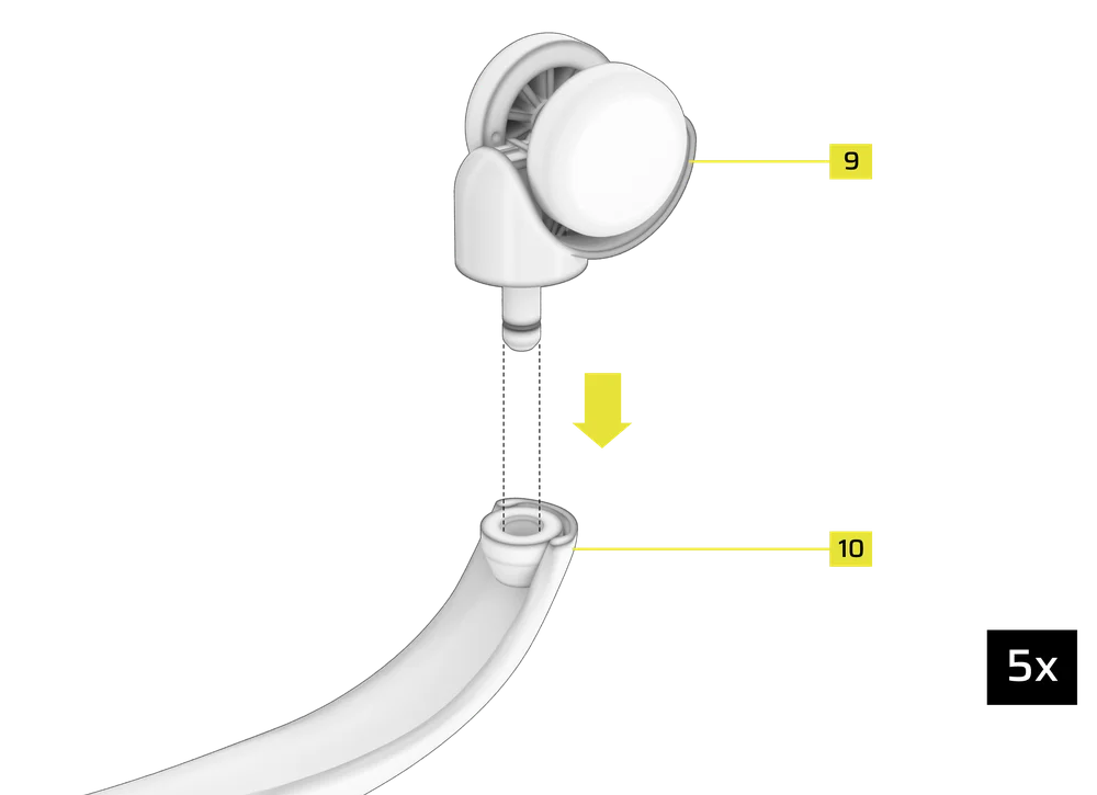 TC80 QSG visual - Inserting the Casters