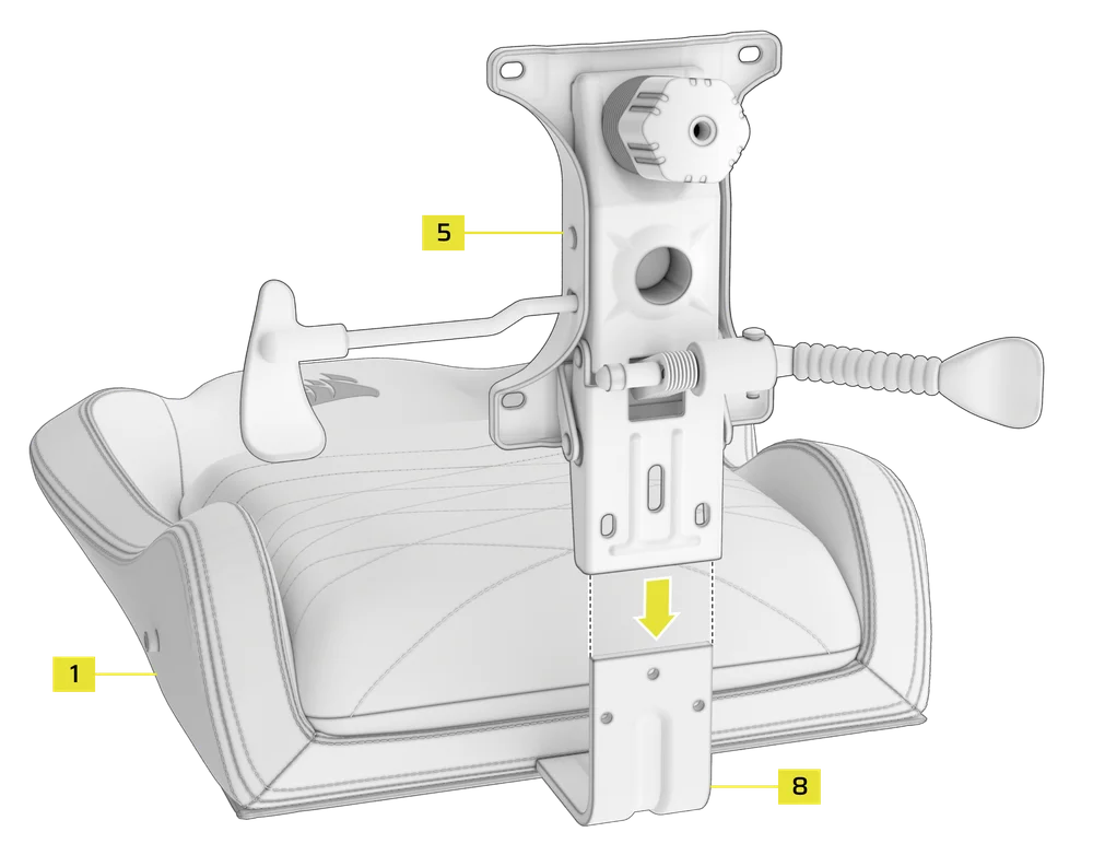 TC80 QSG Visual - Ataching the Seat Mechanism