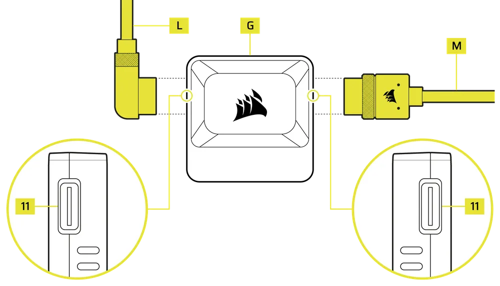 iCUE LINK System Hub Cable Connection - TITAN II - QSG Visual