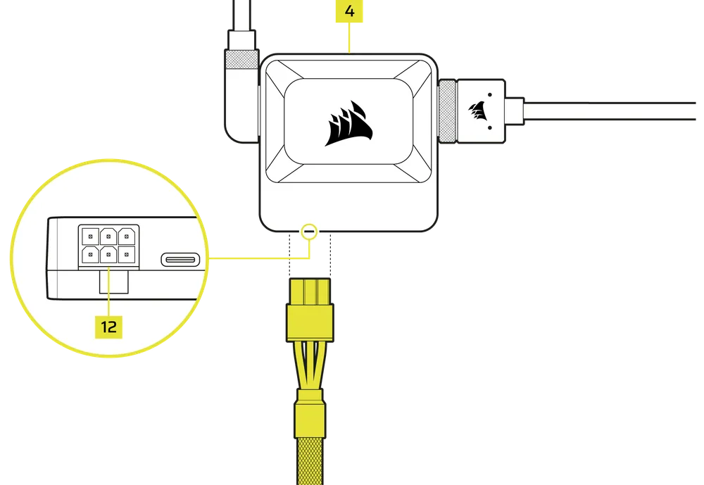 iCUE LINK System Hub Power Connection - QSG Visual