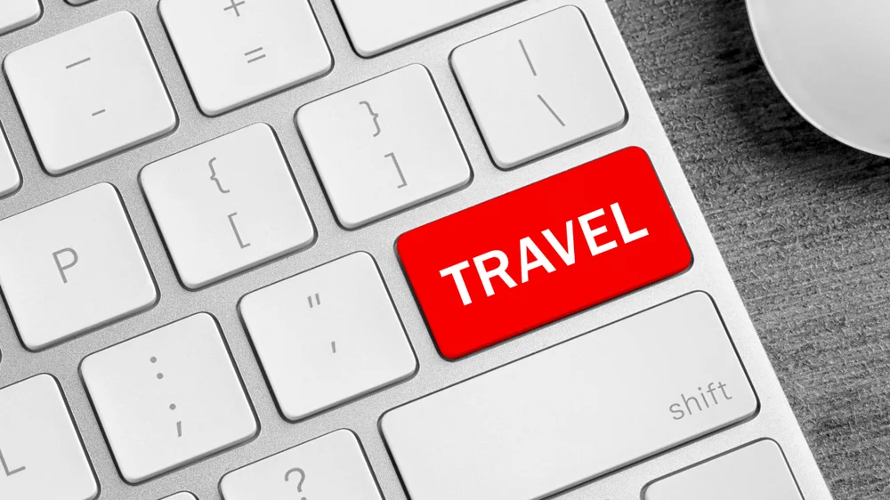 Stock Photo with "Travel" Button