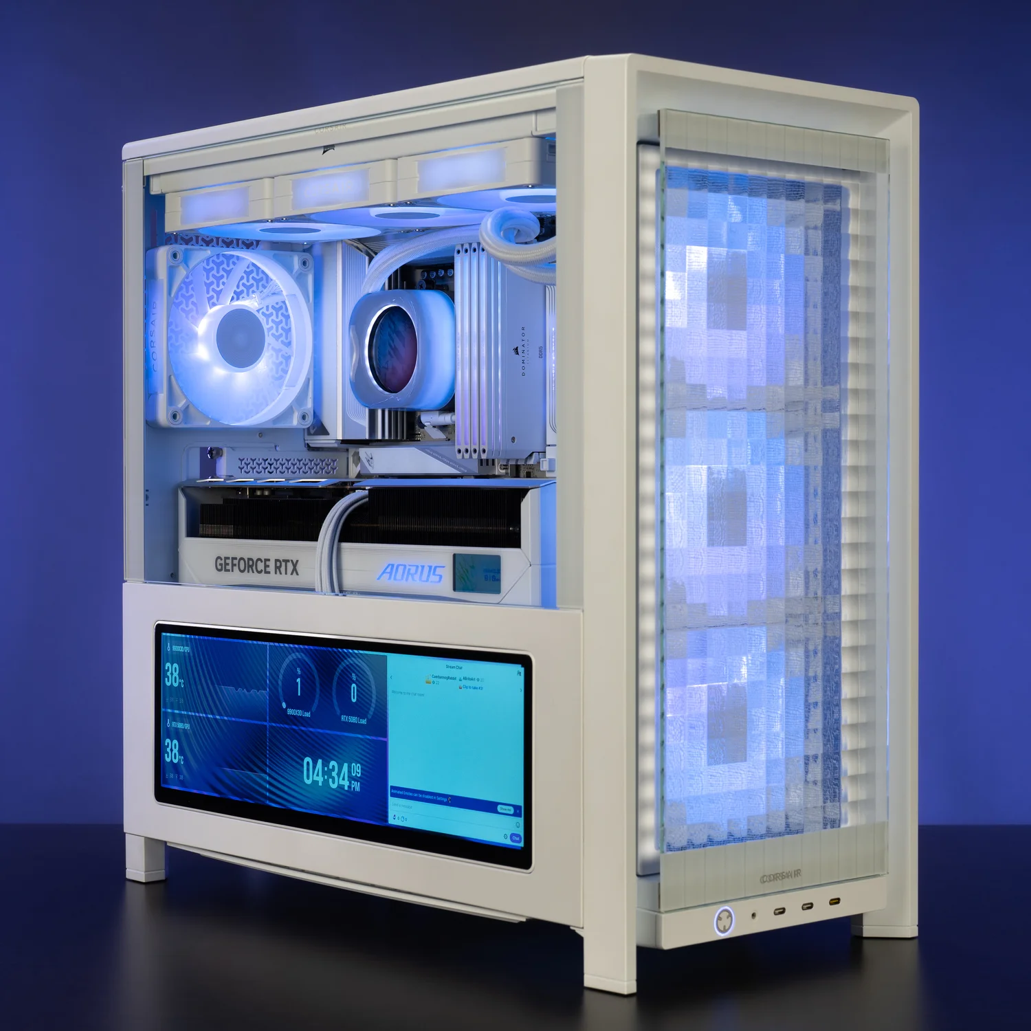 White FRAME 4000D Pixel Glass | PC Builds | CORSAIR