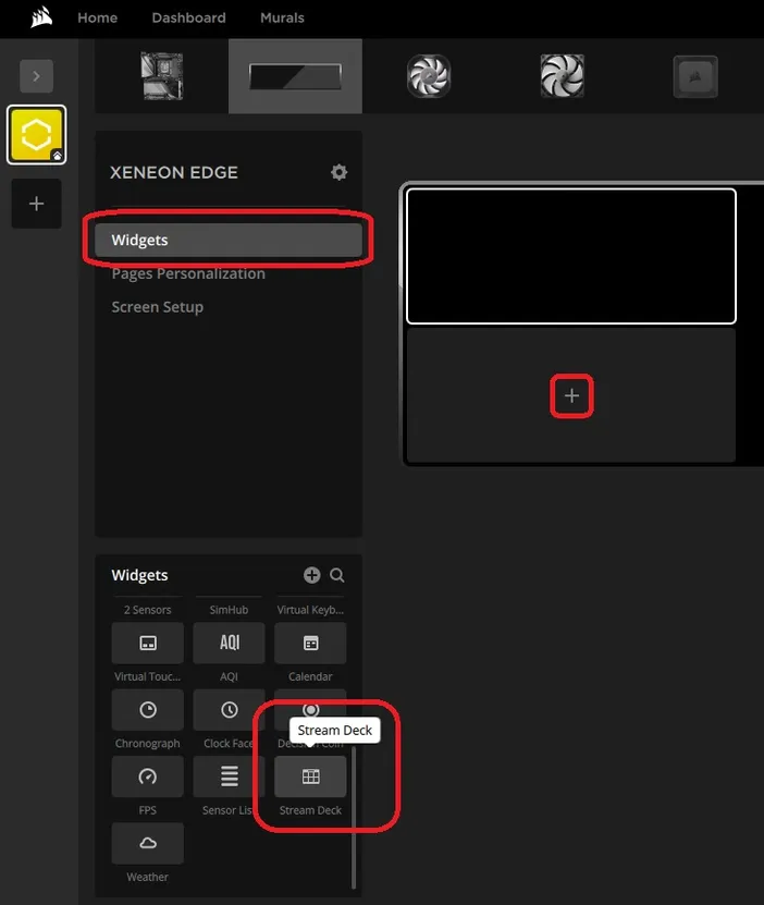 adding stream deck widget to xeneon edge