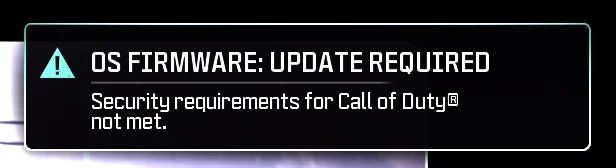 black ops 7 OS firmware update required