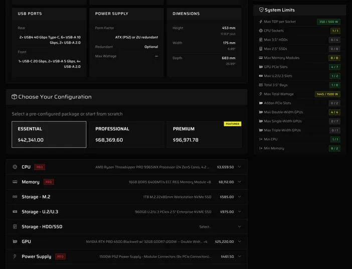 CORSAIR PRO configurator FlexPrime R80T packages