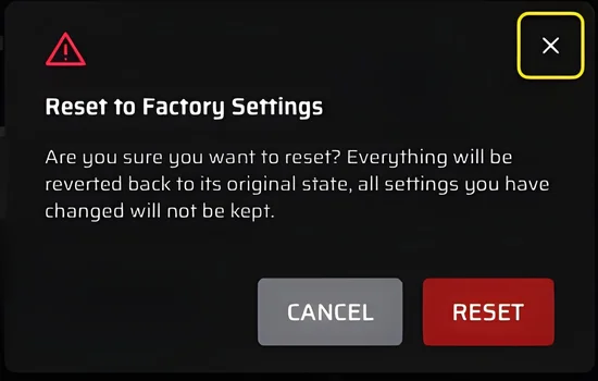 Web hub factory reset