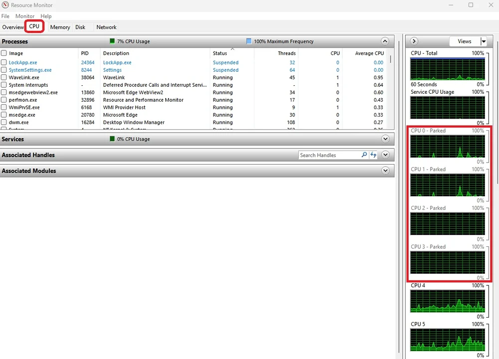 how to check if core parking is enabled